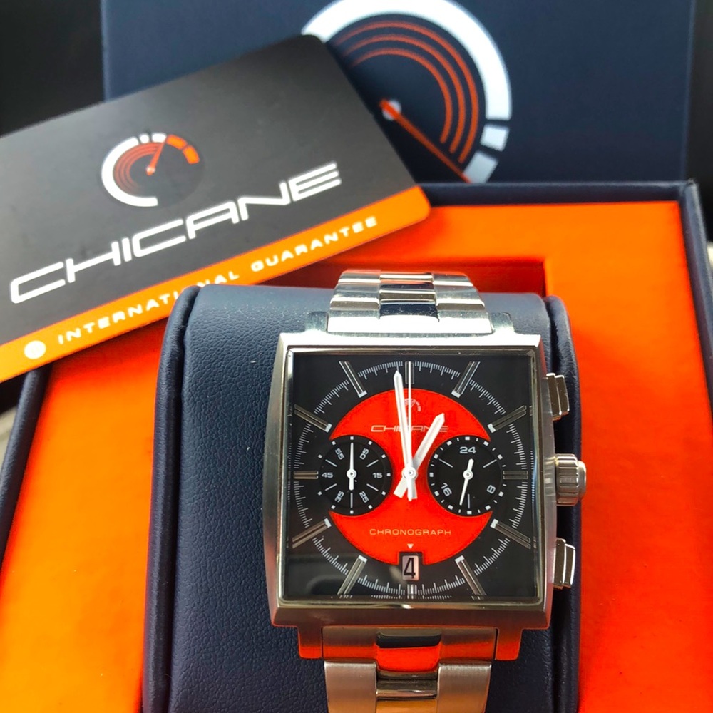 Men’s Orange/Black CHICANE Stainless Links w/Box